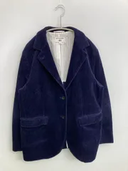 UNIQLO ユニクロ テーラードジャケット XL ネイビー コットン コーデュロイ 無地 フードなし シングル
