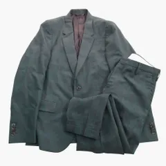 極美品 PAUL SMITH ポールスミス スーツ セットアップ チェック柄 テーラード 2B 柄裏地 スラックス パンツ M 緑 メンズ 【中古】