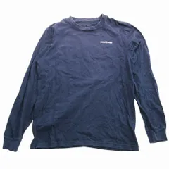 patagonia パタゴニア USA製 バック ロゴ Tシャツ カットソー 長袖 オーガニックコットン トップス M ネイビー メンズ 【中古】