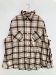 niko and ... ニコアンド シャツ/ブラウス M ベージュ チェック柄 ミドル丈 長袖 レギュラーカラー