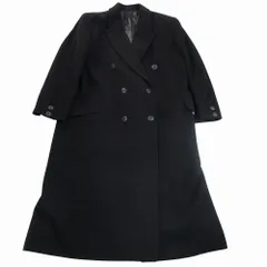 BALLANTYNE バランタイン カシミヤ100％ ダブルブレスト チェスターコート ジャケット ロング丈 46/M ブラック メンズ 【中古】