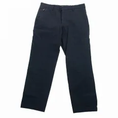 HUGO BOSS ヒューゴボス コットン ノータック トラウザーパンツ スラックス バックロゴ ダークネイビー サイズ46 M メンズ 【中古】のサムネイル