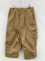 UNIQLO ユニクロ カーゴパンツ XS ブラウン ハーフ・ひざ丈 コットン 無地 スタンダード ストレート レギュラー ウエストゴム・紐