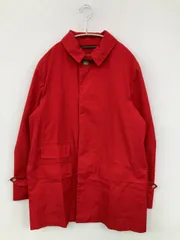 Traditional Weatherwear ステンカラーコート 38 レッド コットン 無地 ミドル丈 フードなし