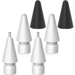 SIXFU Apple Pencilチップ用チップ 細身のメタル製 精密コントロール 細字チップ Apple Pencil 第2世代 第1世代 iPencil 交換用ペーパーのようなチップカバー iPad Pencil 2ペン先用 (6パック)