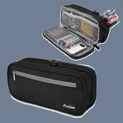 筆箱 シンプル 大容量 機能的 学生用 ペンケース 社会人用 多機能 ProCase ?ブラック