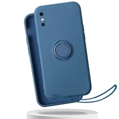 【新品】 適用 iphone xs max ケース リング ストラップ付き シリコン アイフォン xs マックス カバー リング付き シリコーン アイフォン10sマックス スマホケース 薄型 軽量 【GoKIGIoD】 バンパー ストラップホール 携帯カバー 