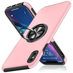 【新品】 iPhone X 用 ケース iPhone XS 用 ケース リング付き 耐衝撃 保護カバー 衝撃吸収 tpu 薄型 擦り傷防止 薄型 シリコン スタンド機能 車載ホルダー対応 二重構造 PC バンパー iPhone X/XS スマホケース 米軍 1