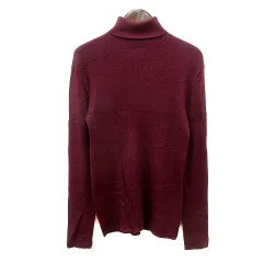 B&Y ユナイテッドアローズ BEAUTY&YOUTH ビューティー&ユース ニット カットソー タートルネック 長袖 リブ ウール 赤紫 ボルドー /MN