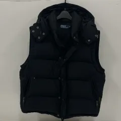 07w7827 POLO RALPH LAUREN（ポロ・ラルフローレン）ダウンベスト ブラック Ｌサイズ フード付き【中古品】