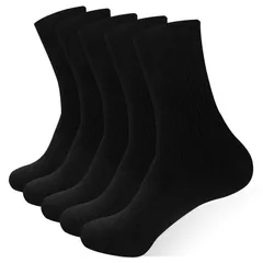 綿 5足セット 蒸れない 抗菌 消臭 ソックス 双糸 リブ編み ビジネス 紳士 学生 用 メンズ くつ下 クルーソックス 靴下 通勤 通学 無地 [HASOME] オールシーズン対応 S/M/L/XLサイズ選択可