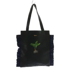 ミュベール muveil トートバッグ フリル 植物刺繍 黒 ブラック 紺 ネイビー /AQ ■OSのサムネイル