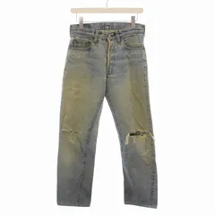リーバイス Levi's 501 ヴィンテージ 刻印524 赤耳 デニムパンツ ダメージ加工 セルビッチ ボタンフライ ジーンズ W30 L36 青 ブルー /YM ■GY20