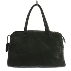 イビサ IBIZA ハンドバッグ トート レザー 総柄 ロゴ 黒 ブラック /XZ ■GY18