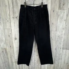 OLD UNIQLO 80s ユニクロ ブラック 肉厚 厚地 太畝 ツータック コーデュロイ パンツ メンズ 85 サイズ
