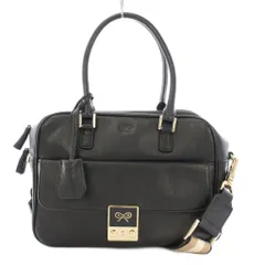 アニヤハインドマーチ ANYA HINDMARCH Carker カーカー 2WAY ショルダーバッグ ハンドバッグ レザー ロゴ 黒 ブラック /BBのサムネイル