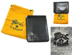 2026　現行　IL BISONTE　イルビゾンテ　レザー マネークリップ　ブラック　公式参考定価28600円　黒　保存袋　財布　イタリア