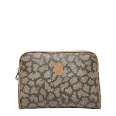 サンローラン ジラフ クラッチバッグ セカンドバッグ ベージュ ブラウン PVC レザー レディース SAINT LAURENT【1-0257645】