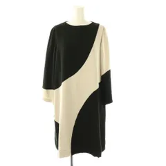 ダイアグラム グレースコンチネンタル Diagram GRACE CONTINENTAL バイカラー ワンピース 膝丈 38 ブラック ベージュ /HK ■OS