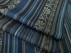 平和屋着物▽上質な紬　単衣　花間道　正絹　逸品　AABG8566ck