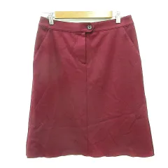 マッキントッシュフィロソフィー MACKINTOSH PHILOSOPHY フレアスカート ひざ丈 ウール 38 M 赤 ワインレッド /MN