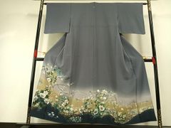 8165 灰紫 色留袖 着物 正絹 結婚式 フォーマル 茶屋辻 蔦 三つ紋 