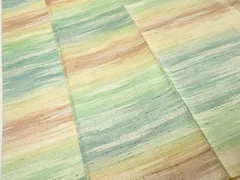 平和屋着物■上質な紬　横段文　正絹　逸品　DABC4991cd