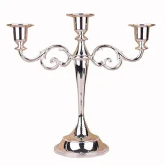 3本立てキャンドルスタンド（燭台） シルバー