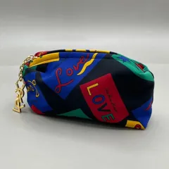 未使用級　Yves Saint Laurent イヴサンローラン　化粧ポーチ　マルチポーチ　ナイロン　LOVE ロゴ　ヴィンテージ　マルチカラー　archive