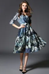 送料無料 未使用 発表会 舞台 イベント シック 透け感 ワンピース 9号 M (OPN2182)