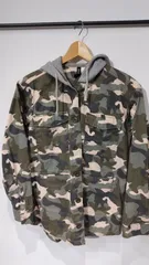 h128◆H&M◆迷彩柄ミリタリー　フード付きカモフラージュ レディースM