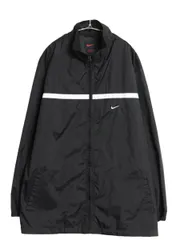 【お得なクーポン配布中!】 00s ナイキ フルジップ ナイロン トラック ジャケット メンズ L / オールド スウッシュ ブルゾン ジャンパー ウインドブレーカー ブラック