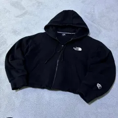 THE NORTH FACE ザノースフェイス ブラック クロップド フード ジップアップ m