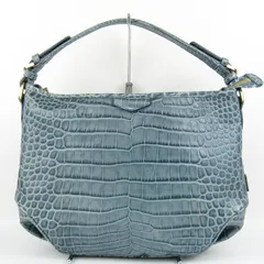 レザージュエルズ ショルダーバッグ 2way クロコ型押し 鞄 ブランド レディース ブルー LEATHER JEWELS 【中古】