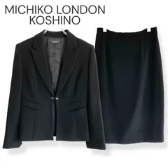 MICHIKO LONDON KOSHINO ミチコロンドンコシノ レディーススーツ セットアップ 7号(S) ブラック 黒 ジャケット スカート 就活 入学式 卒業式 フォーマル オフィス ポリエステルでシワになりにくくお手入れ簡単 1007KZ