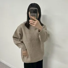 nairo ダイヤ柄 オーバーサイズ ニット セーター ベージュ S 体型カバー