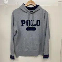 ★POLO ポロ ロゴ パーカー フード付きパーカー グレー Mサイズ
