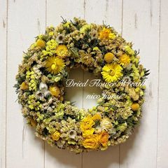 ドライフラワー リース＆スワッグ スターチスリース ミニリース