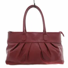 ミッシェルクラン MICHEL KLEIN ハンドバッグ トート レザー ロゴ 赤 ワインレッド /FT ■GY99