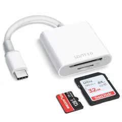 【数量限定】2スロット - 16/iPad/MacBook/Mac、SDカードアダプターはSDおよびMicroSDメモリカードをサポート、高速トレイルカメラメモリカードリーダー、プラグアンドプレイ 15 iPhone for SDカードリーダー C USB r