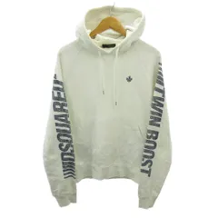 ディースクエアード DSQUARED2 プルオーバー パーカー フーディ ロゴ プリント 長袖 L 白 ホワイト 0207 IBO89