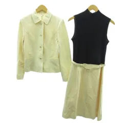 クレージュ courreges スーツ ワンピース ジャケット セレモニー ベージュ 黒 ブラック 11AR 約M