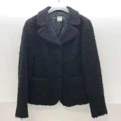 UNITED COLORS OF BENETTON レディース ウールジャケット モヘア混 40サイズ ブラック 黒 ユナイテッドカラーズオブベネトン SGNH26-0653のサムネイル