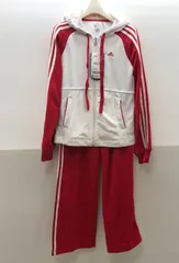 【未使用/タグ付き】adidas レディース ジャージ上下セット Sサイズ CLIMALITE レッド×ホワイト アディダス SGNH26-0680