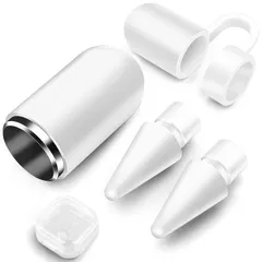 MACLE 対応Apple Pencil交換用キャップ アップルペンシル ペン先 4点セット 対応Apple Pencil第1世代 第2世代/USB-C 、対応iPad ペンシルペン先 タッチペン 充電端子用 マグネット式キャップ 替え芯 交換チップ ...