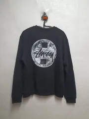 STUSSY 黒 カラー バックロゴ スウェット TシャツL