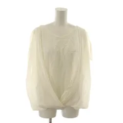 23区 オンワード樫山 シャツ ブラウス 46 白 ホワイト Vネック 半袖 /RR