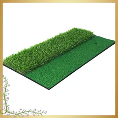 ゴルフマット ゴルフ練習用マット ２WAY ゴルフ スイング アプローチ ティー穴有 60X30cm ラフ フェアウェイ 人工芝 SBR素材 自宅 室内 屋外 練習用 AM220928 1