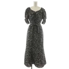 リゼクシー RESEXXY 25AW バックオープンマーメイドワンピース ロング F 黒 ブラック 花柄 半袖 /RR