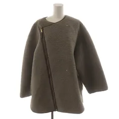 ラグナムーン LagunaMoon ボアジャケット 上着 F ベージュ ノーカラー 長袖 アシンメトリージップ /AN52 ■MA